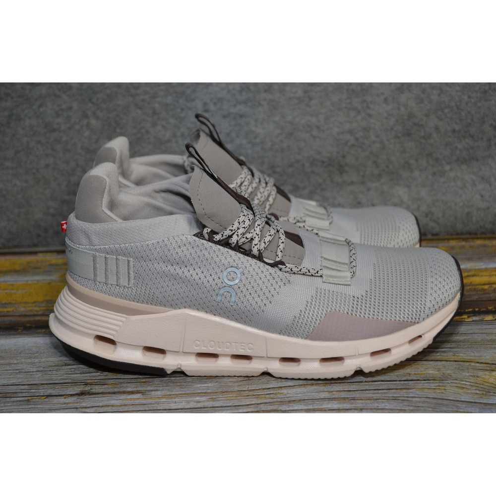 On Cloudnova Shoes Womens 7.5 Beige Pearl Shell Running Casual Sneakers 26.98124